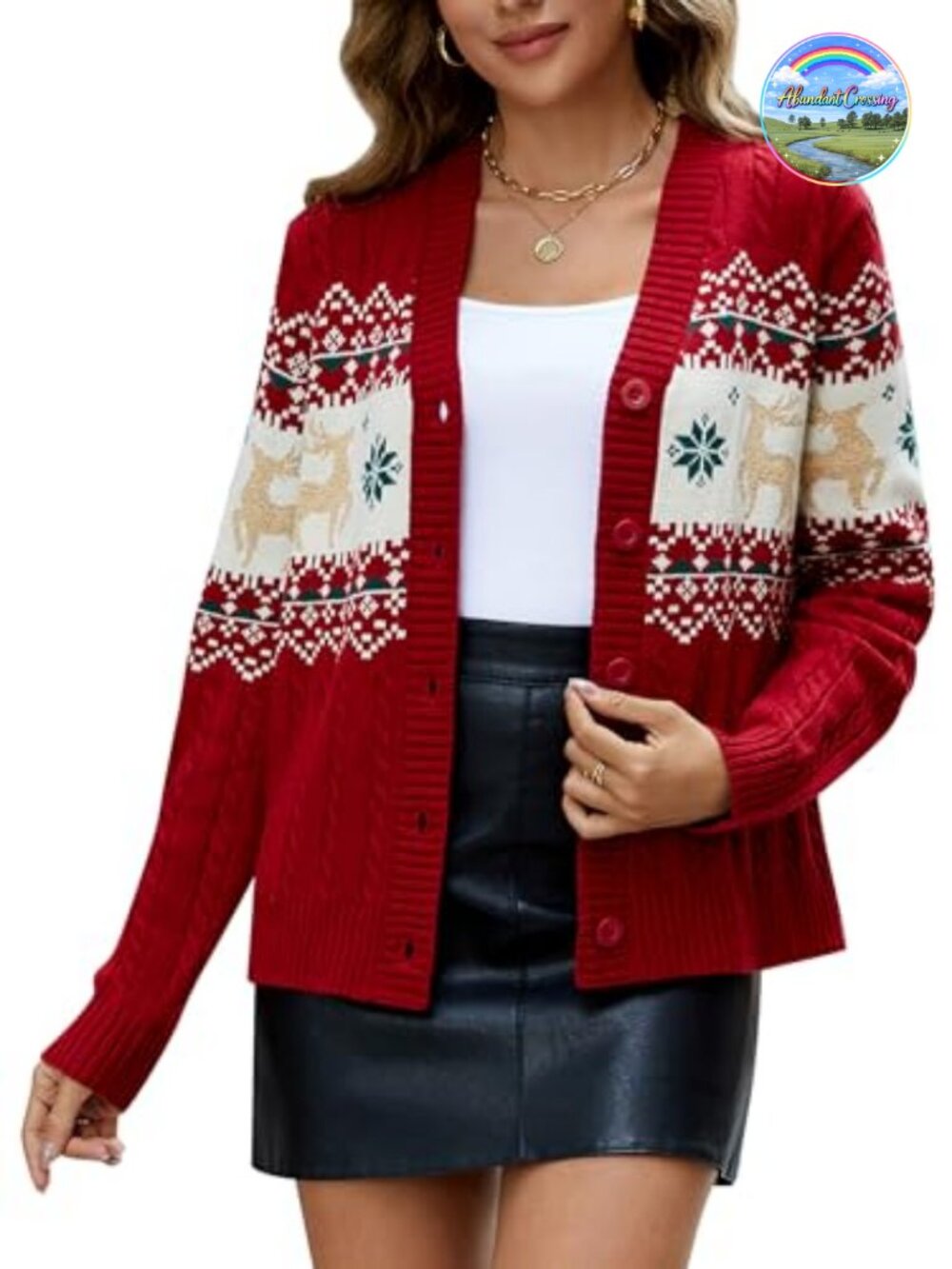 Ugly Christmas Cardigan Sweater Soft Fuzzy Knit Long Sleeve Holiday